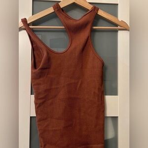 Zara Rust Ribbed Tank Top